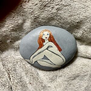 Rock Art Hand-Painted Art Stone with Figure Art